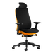 En Herman Miller Vantum Gaming Chair i Helio orange sedd framifrån.