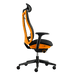 Sidovy av en Herman Miller Vantum Gaming Chair i Helio orange från höger.