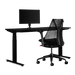 Herman Miller gaming bundle, featuring a Nevi sit-stand desk, Ollin monitor arm and a Sayl chair in black.